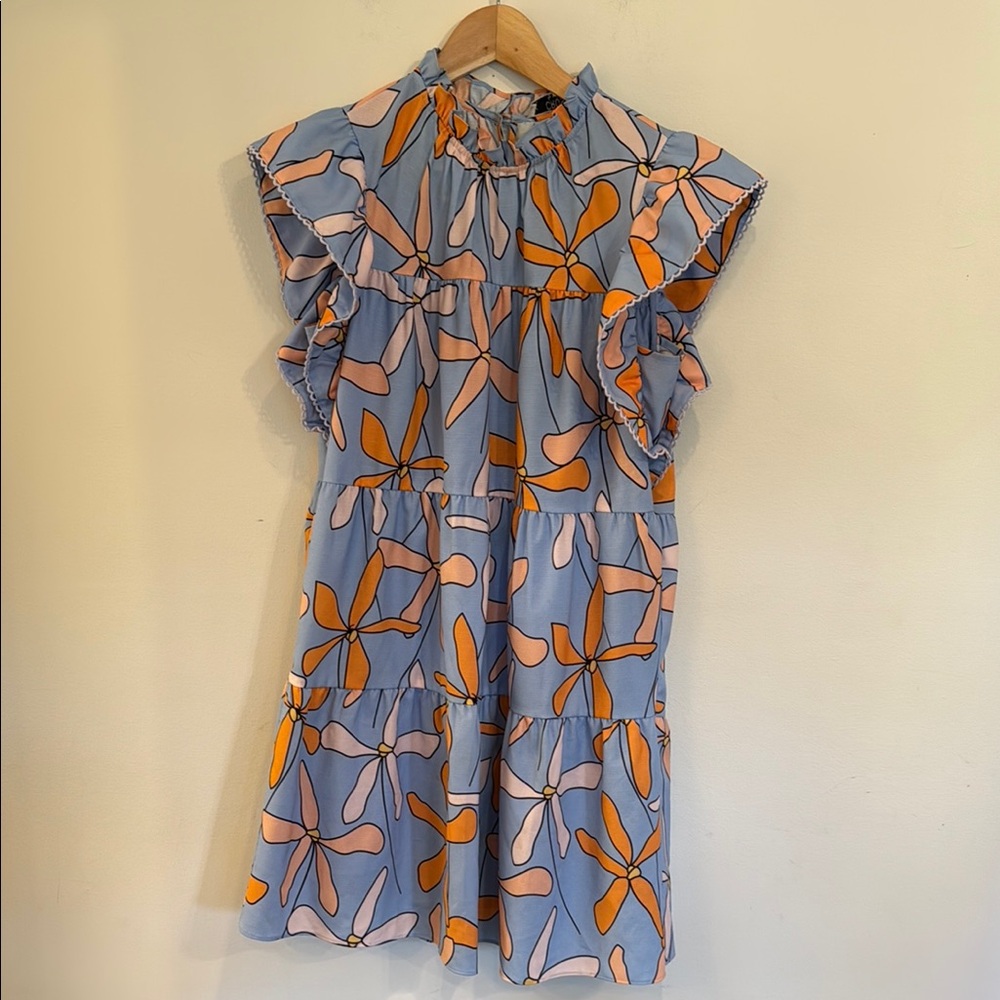 Crosby by Mollie Burch Retro Floral Tiered Mini Dress